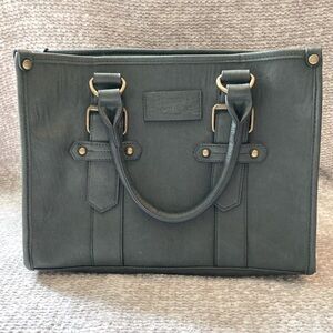 G.H. Bass‎ & Co Forest Green Faux Leather Satchel Tote Bag